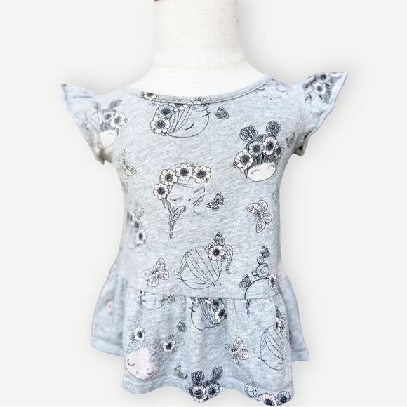 Baby Gap Girls Toddler Kids Flutter Sleeve Peplum Hem Top. Tee. 12-18 Months. - Picture 1 of 6
